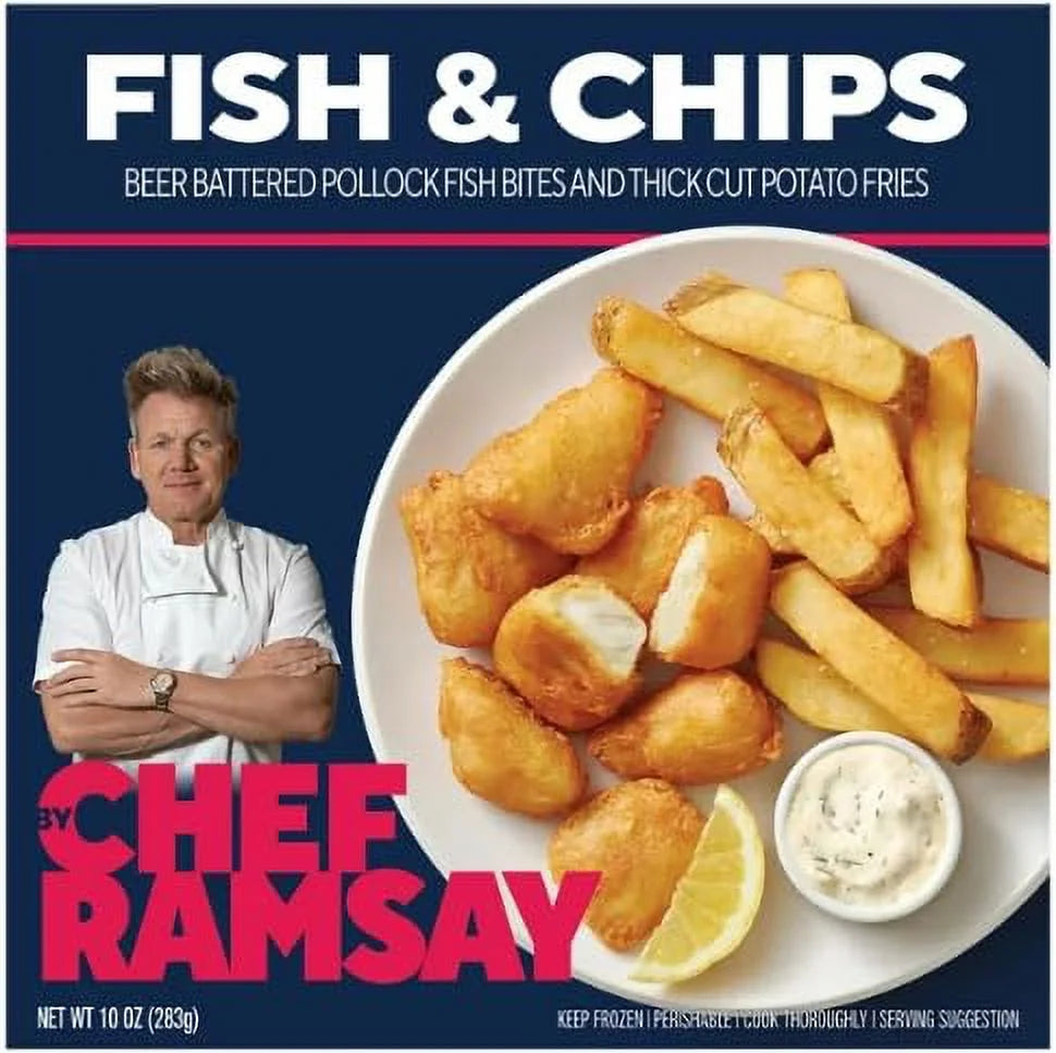 Fish and Chips Frozen Meals 9.5oz Pack of 10 A366543