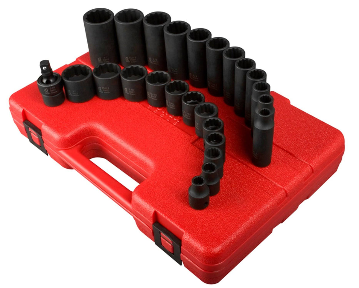 3/8" Drive 12-Point SAE Impact 25-Piece Socket Set C855652