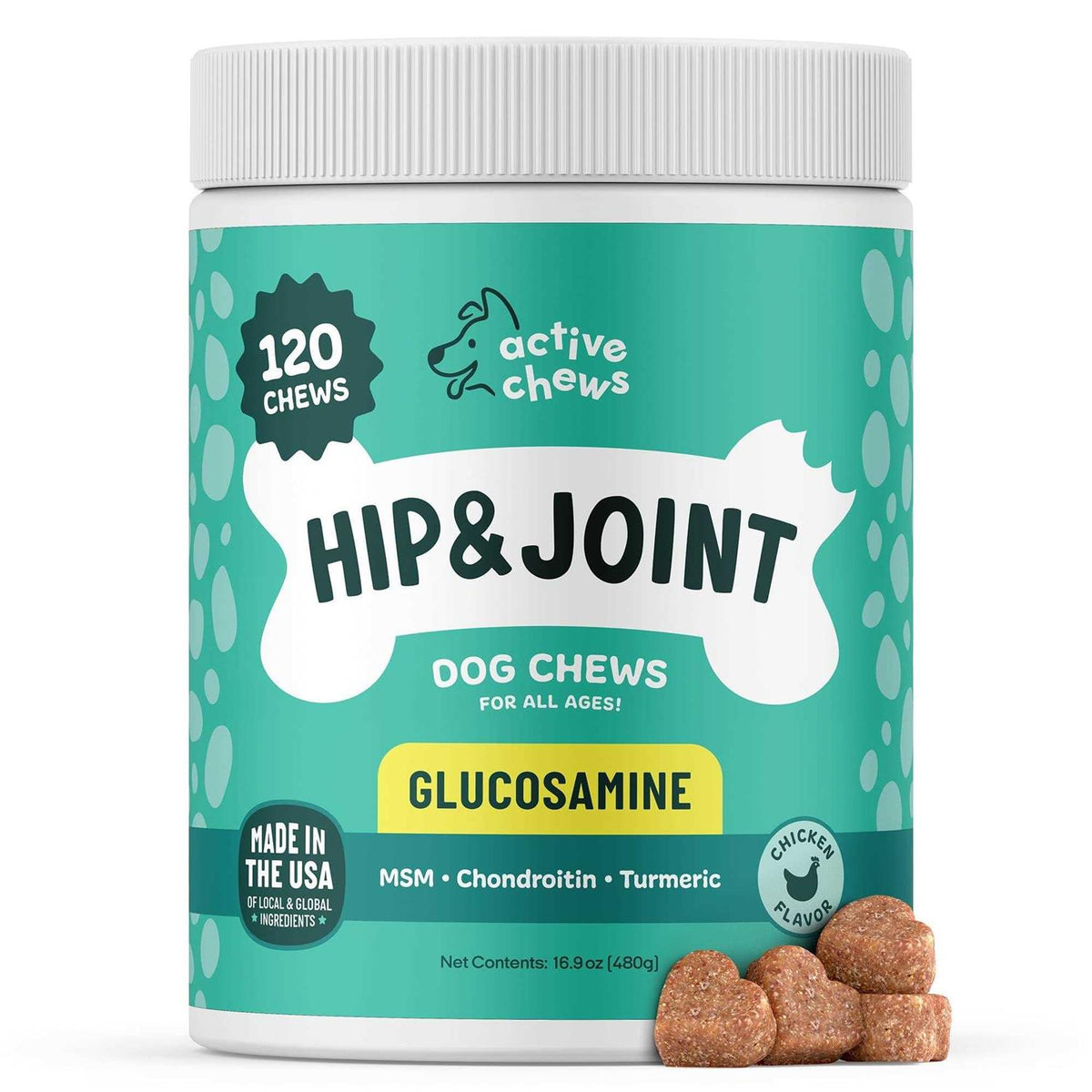 Glucosamine for Dogs Hip and Joint Supplement with Chondroitin, Turmeric, and Msm U5969