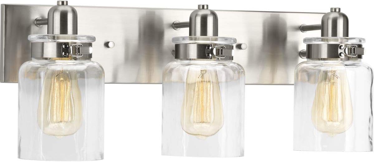 3-Light Clear Glass Farmhouse Bath Vanity Light R3961