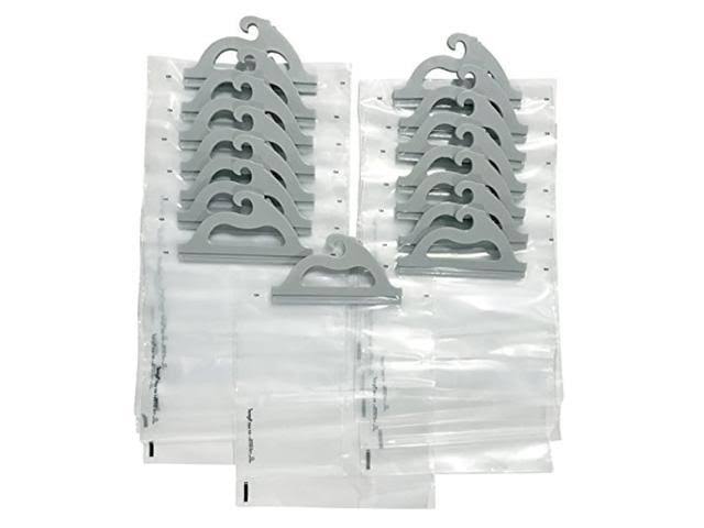 Hanging Storage Bags, 15-Pack of 10 x 12.5-inch Clear Plastic Bags D9057
