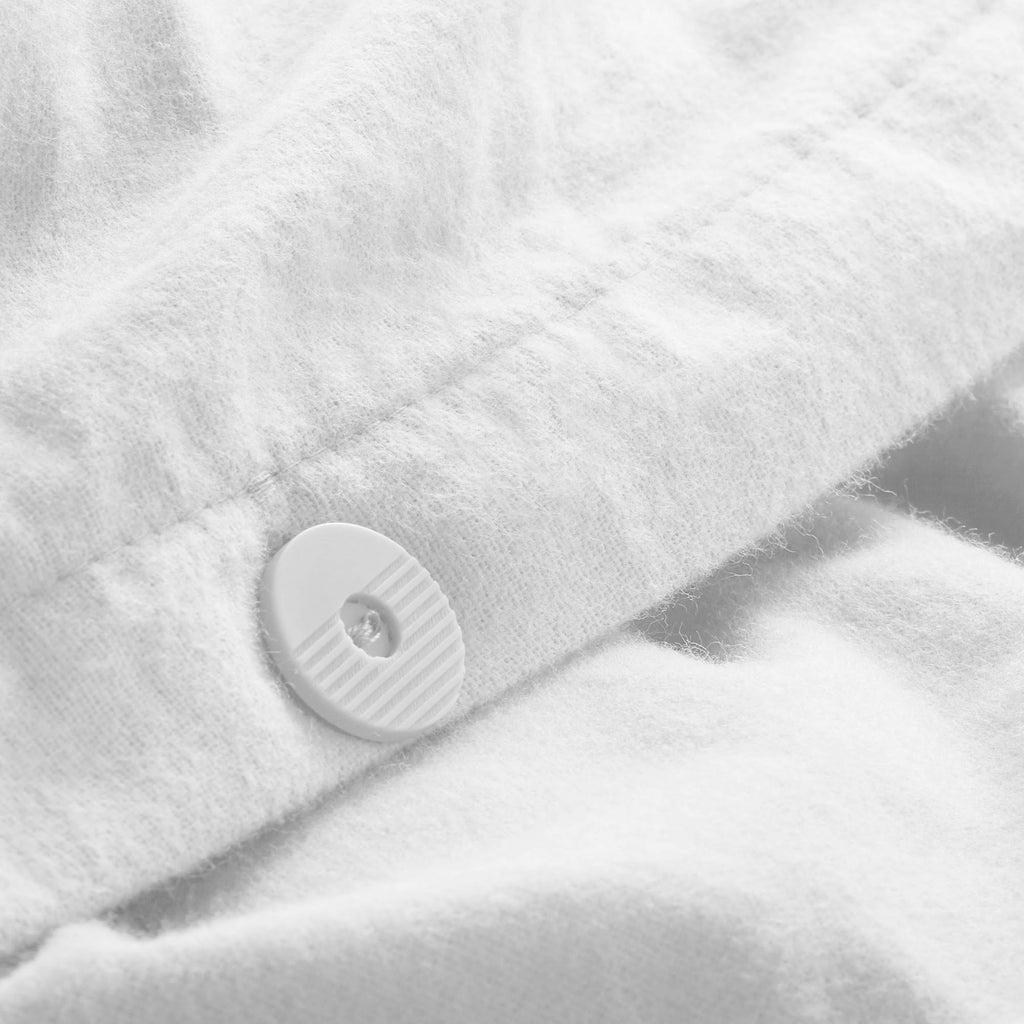 100% Cotton Flannel Duvet Cover & Sham Set White King F6663