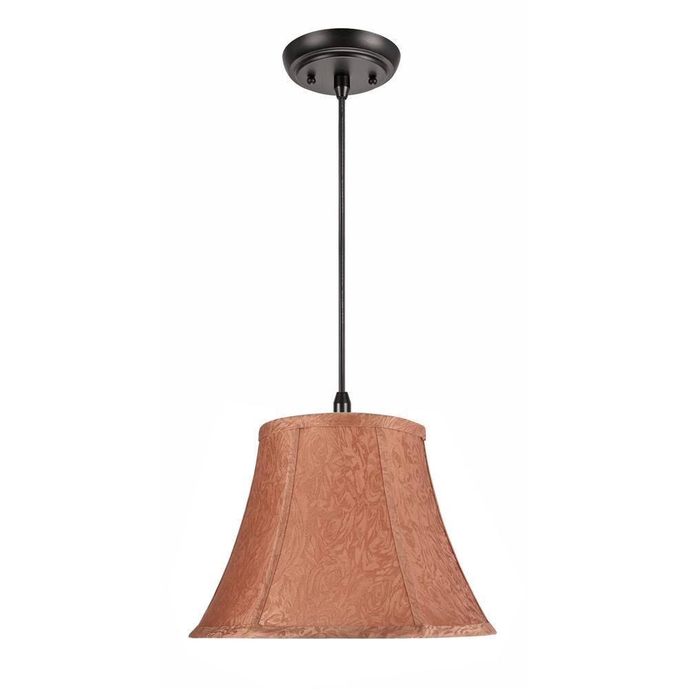 Brown 13 inch Fabric Pendant Light A30754
