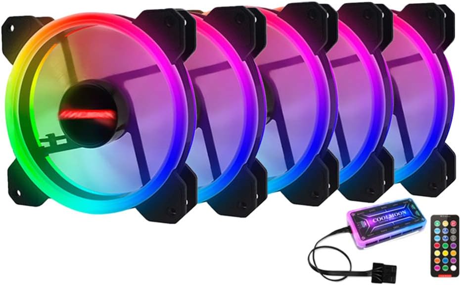 5 Fans 120mm RGB PC Cooling Fan with RGB Controller I2168