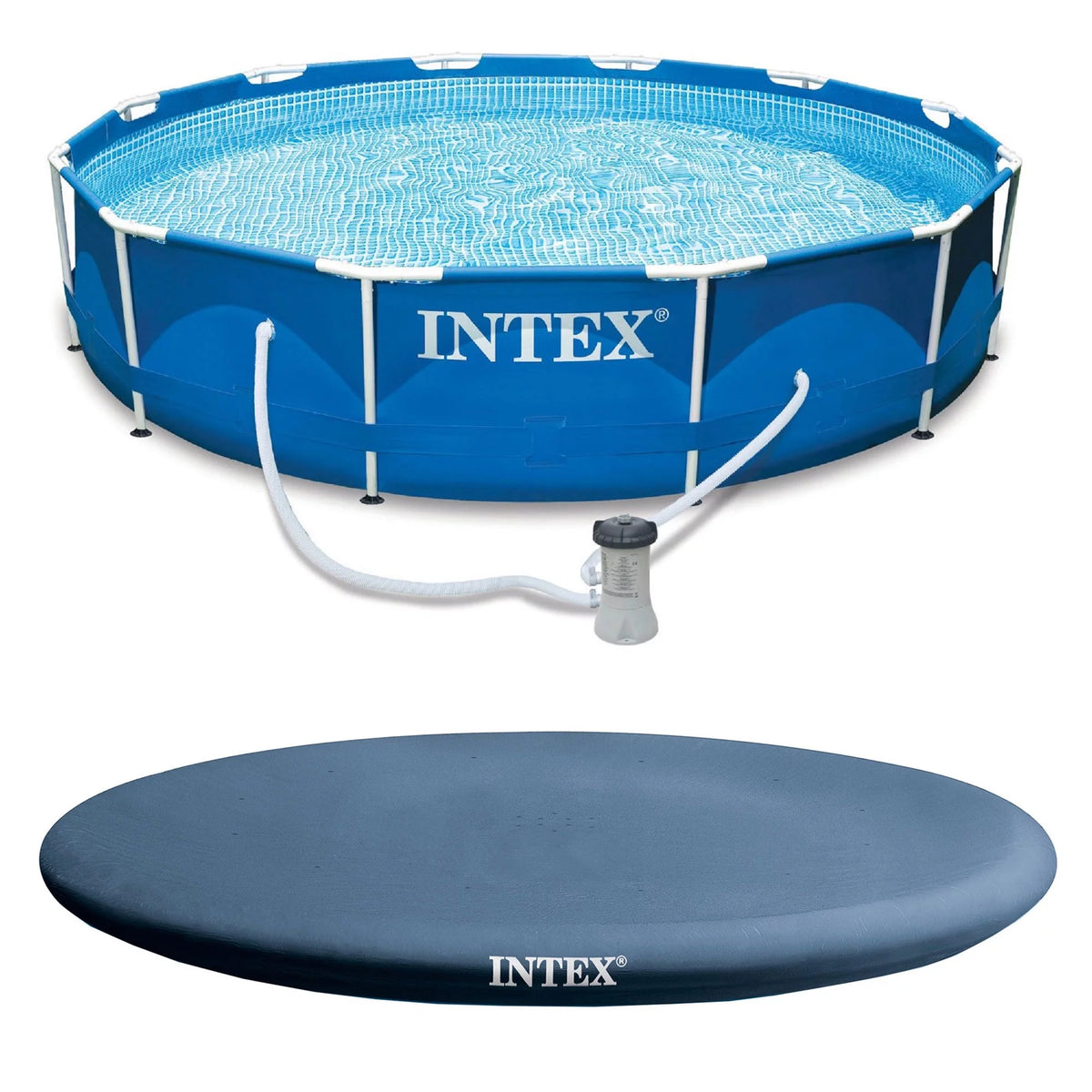 Metal Frame Above Ground Swimming Pool with Filter Pump N386999
