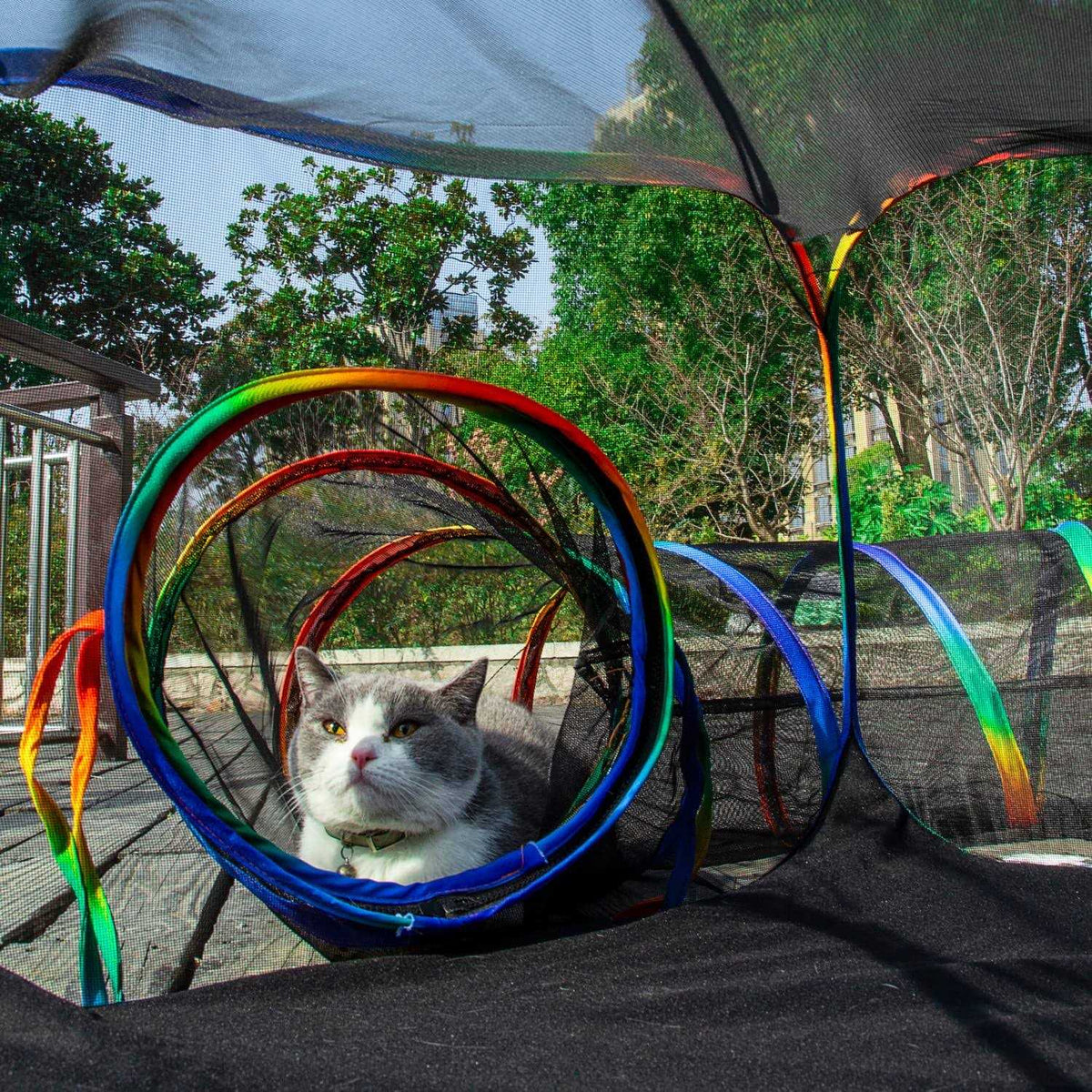 Outdoor Cat Enclosures Playground with Portable Cat Tent V1740