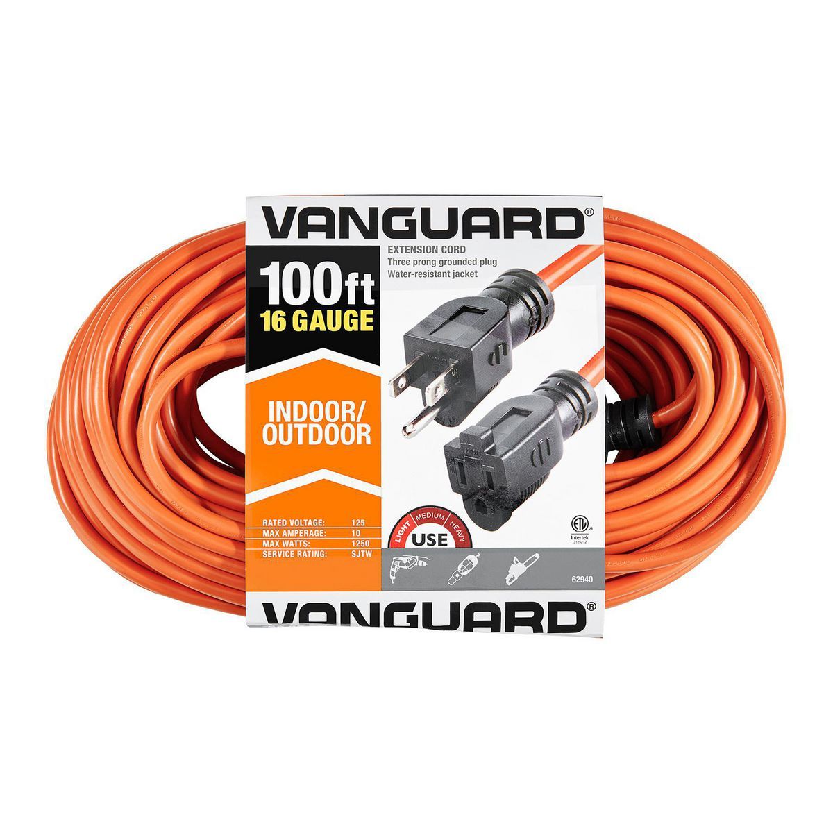Orange 100 ft. 16/3 Gauge Indoor/Outdoor Extension Cord V451312
