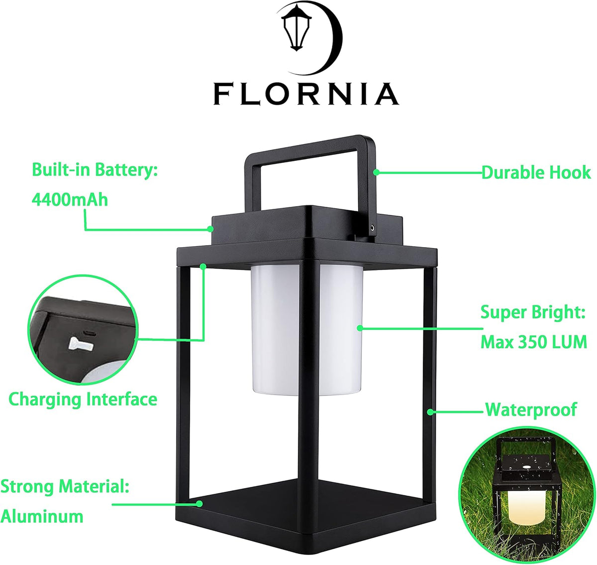Portable Rechargeable LED Metal Waterproof Table Lamp G749424