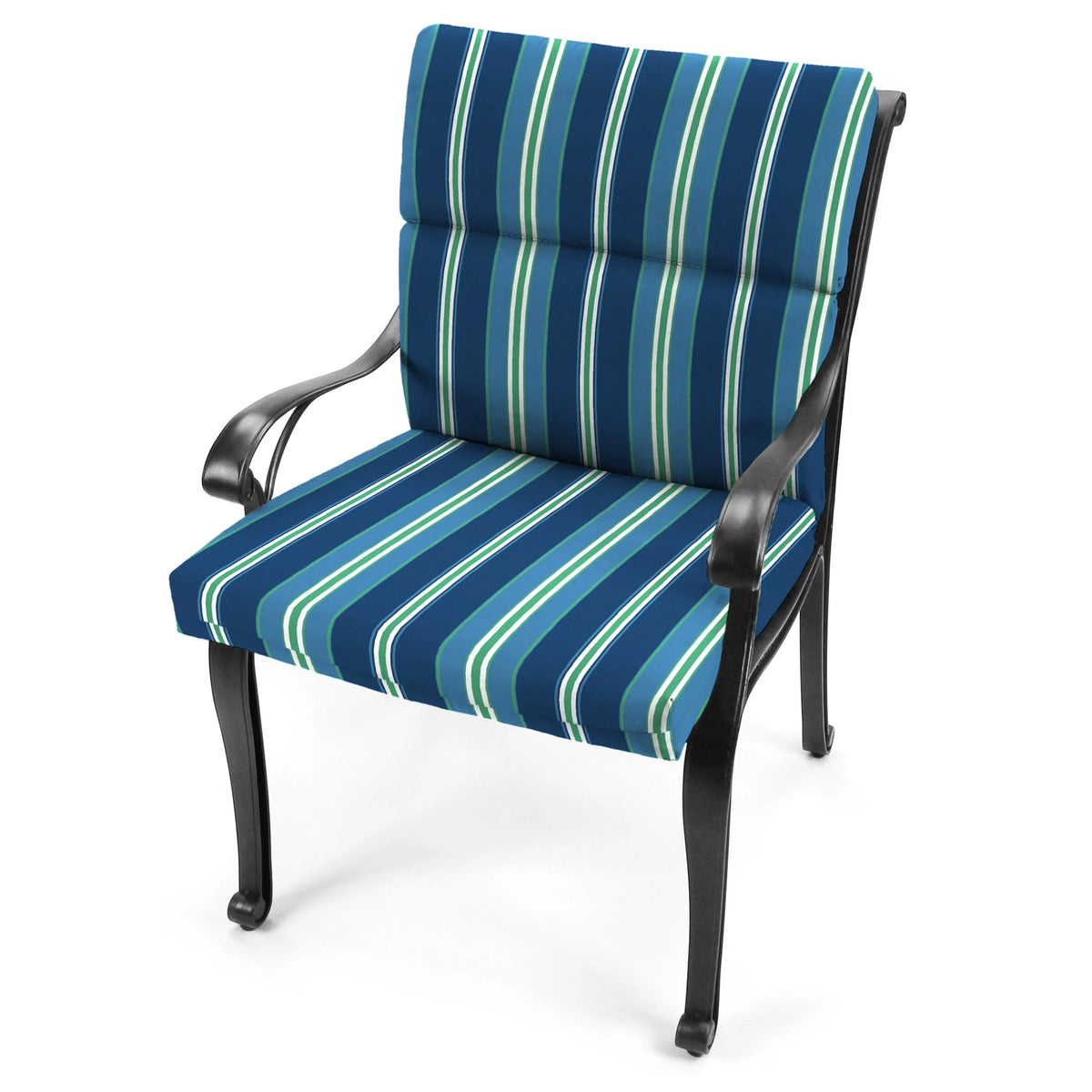 Mulberry Red Stripe Rectangular Outdoor Chair Cushion with Ties G840