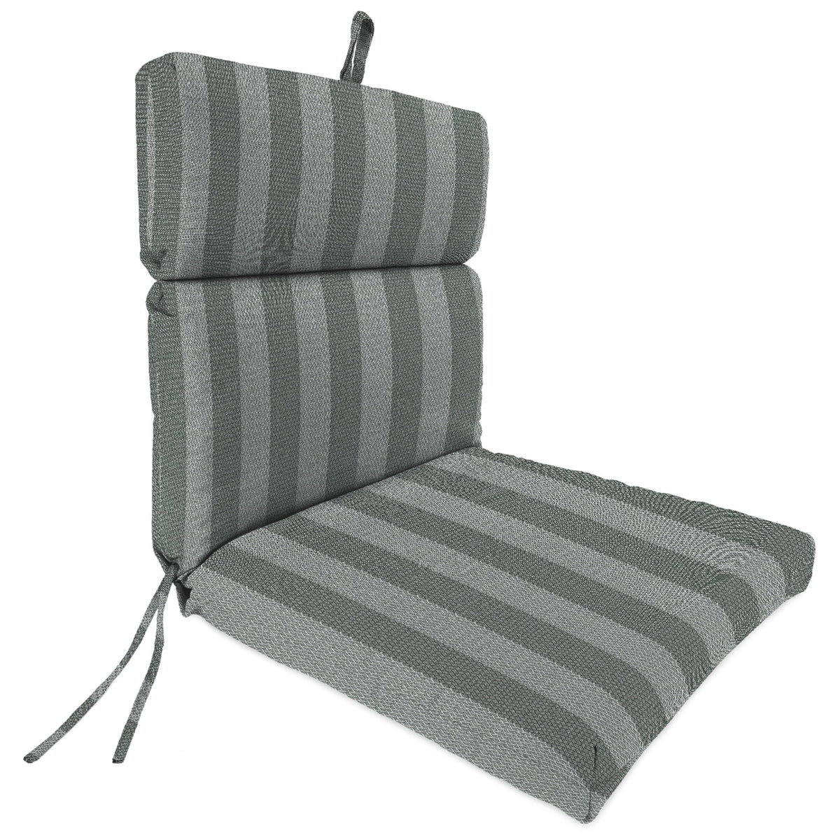 Mulberry Red Stripe Rectangular Outdoor Chair Cushion with Ties G840