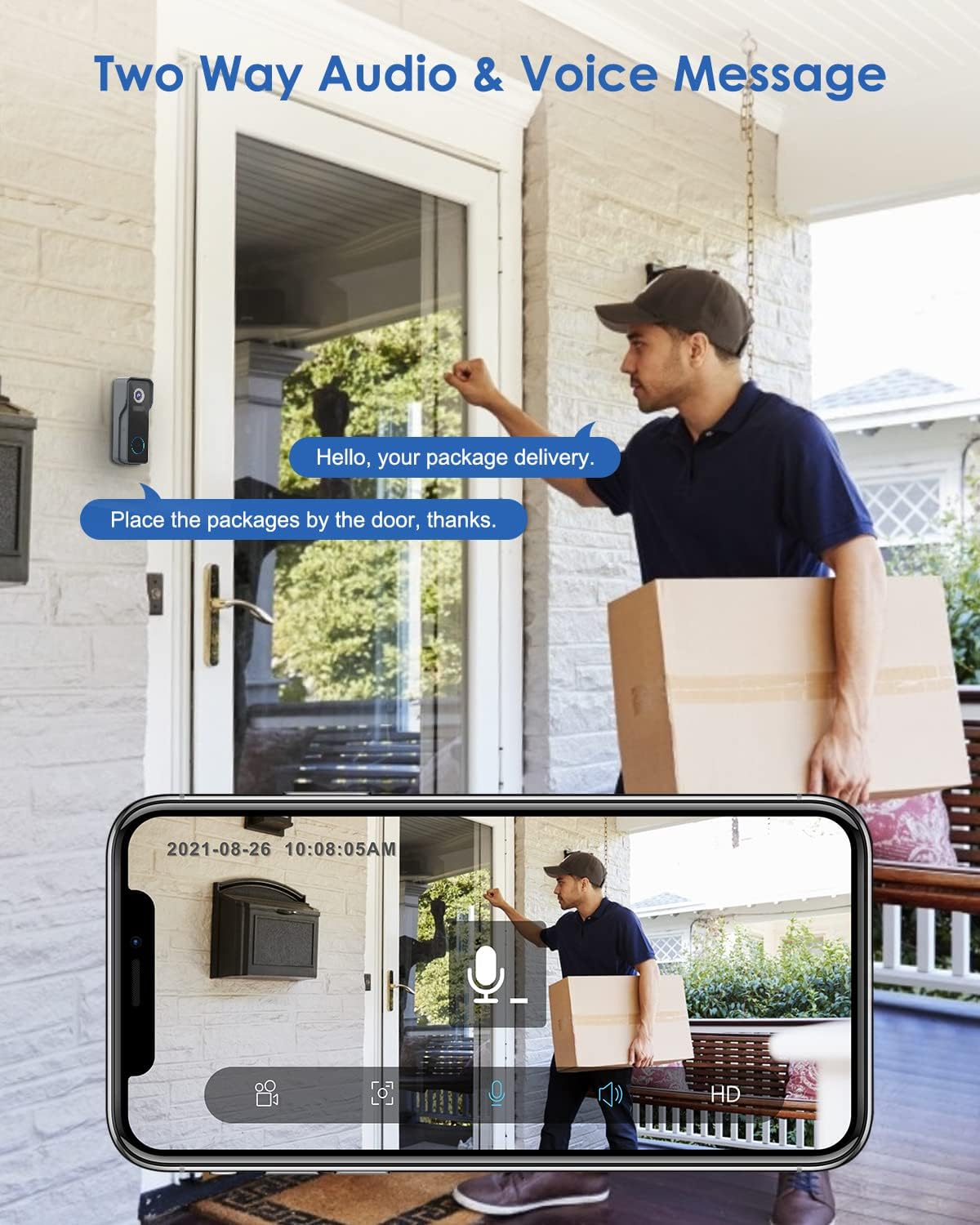 1080P HD Wireless Video Doorbell Camera with Chime V350946