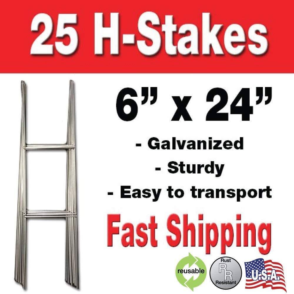H-Stakes Metal Lawn Yard Sign 6 x 24 R541201