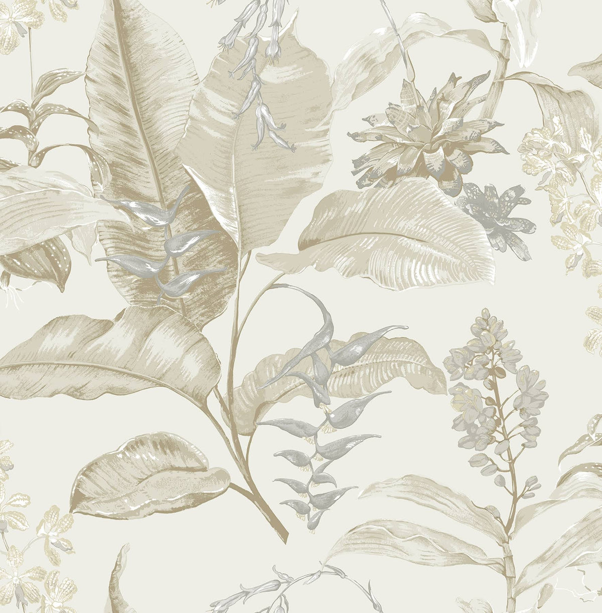 Beige Botanical Wallpaper C71140