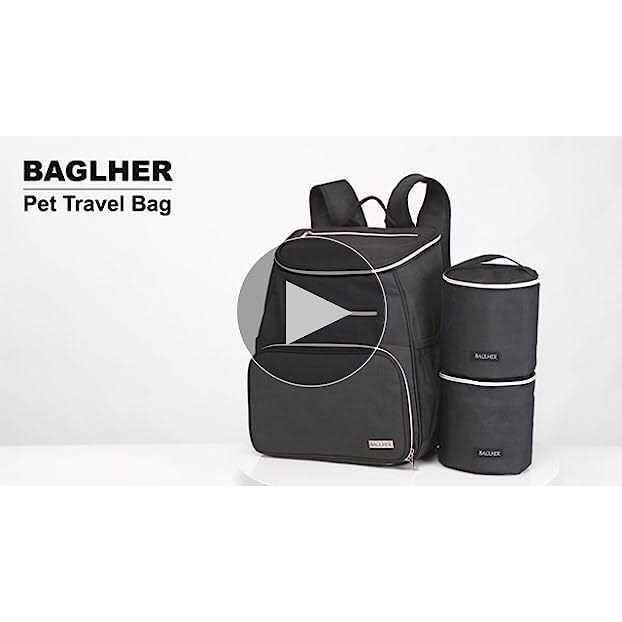 Airline Approved Dog Travel Backpack with 2 Collapsible Bowls and 2 Food Baskets Y1277