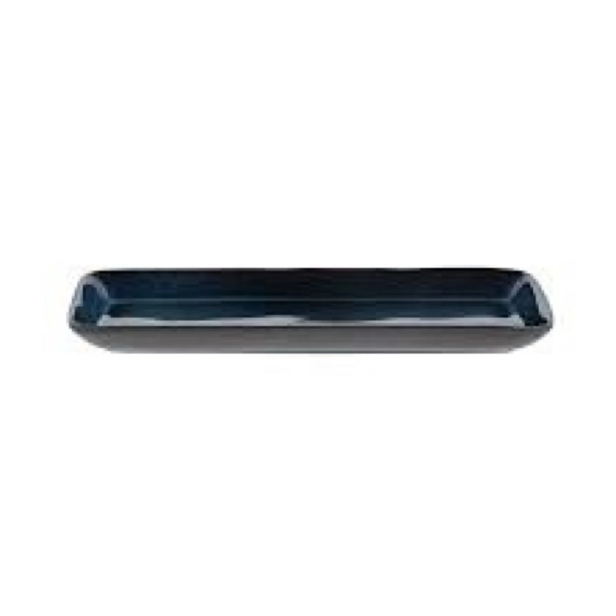 Stoneware Dish 14x38cm Black, Dark Blue O7110