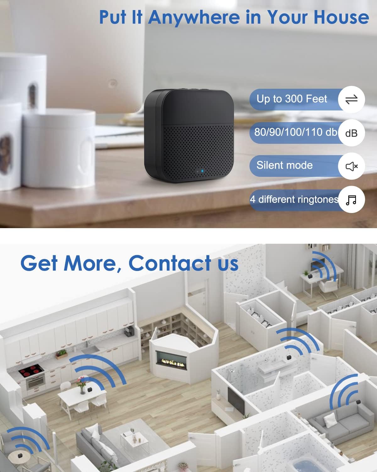 1080P HD Wireless Video Doorbell Camera with Chime V350946
