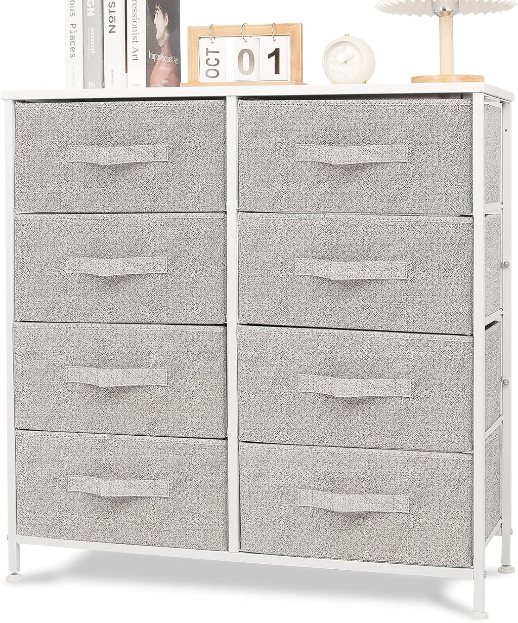 Rustic Brown Fabric 4 Drawer Storage Dresser Y3347