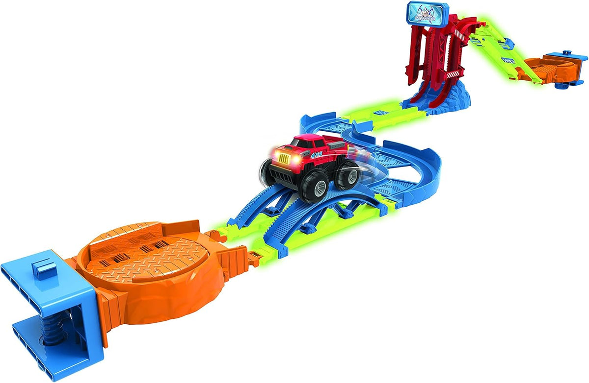 48 Pcs Glow in The Dark Race Car Track with 2 Cars A2119