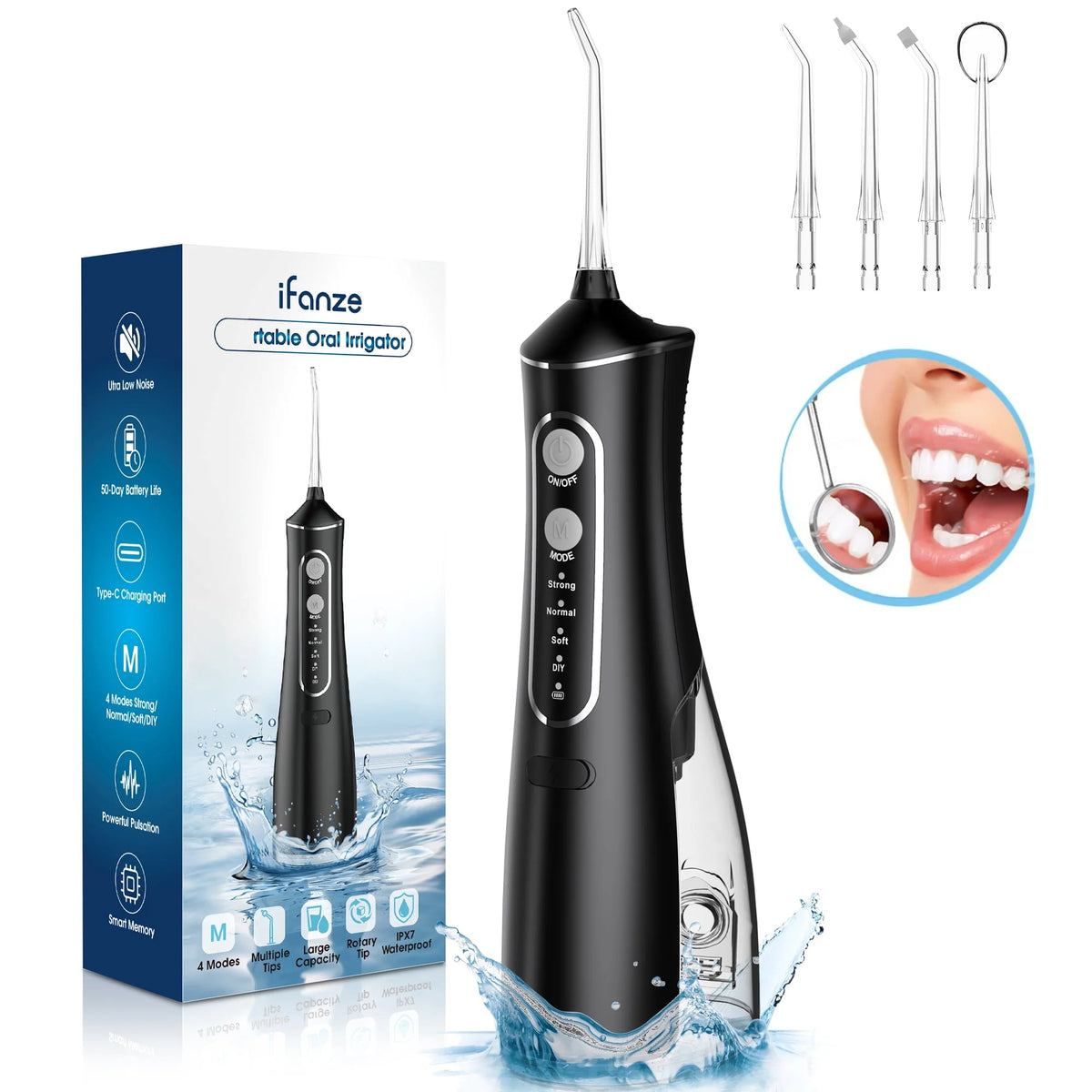 Cordless Water Flosser 4 Modes 300ml IPX7 Q25463
