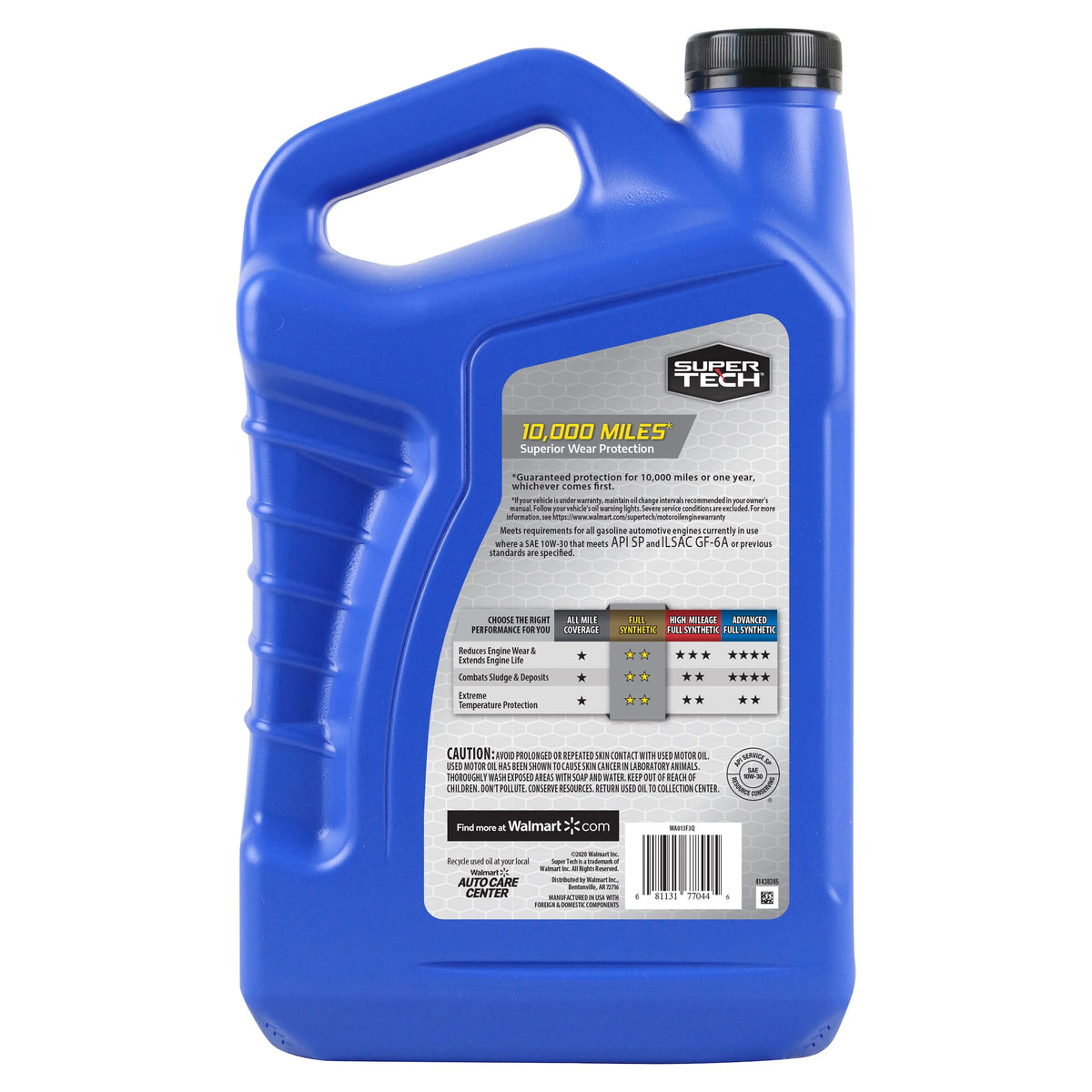 Full Synthetic SAE 10W-30 Motor Oil, 5 Quarts O22048