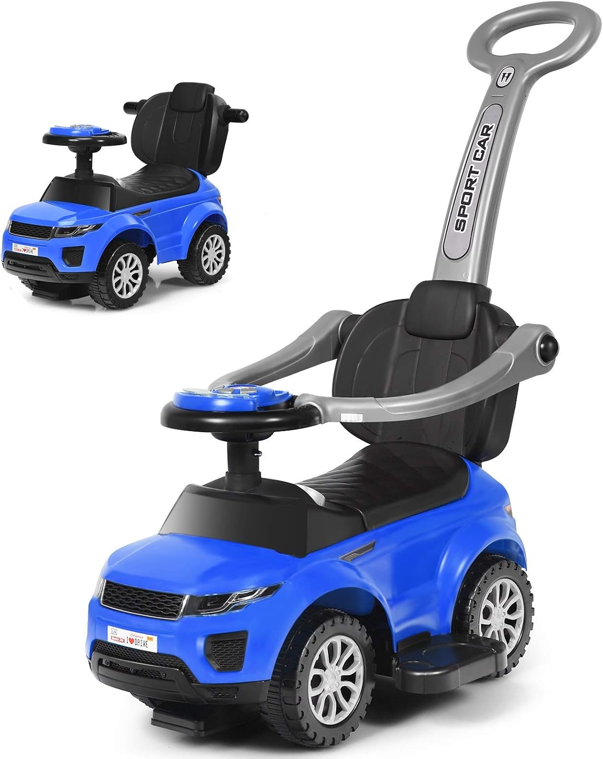 3 in 1 Ride on Push Car with Horn Music Light Pink G7273