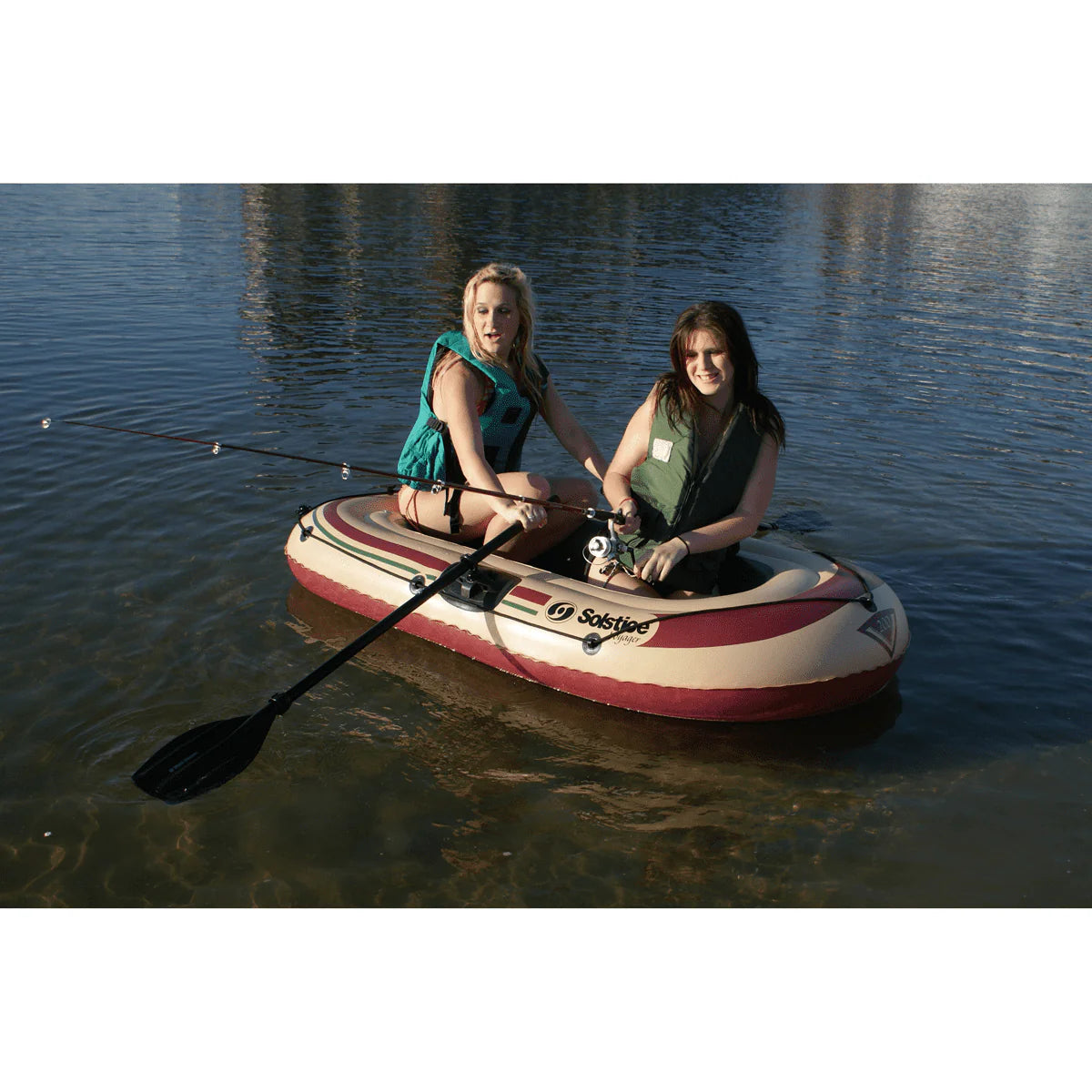 3-Person Inflatable Fishing Boat Kit with Oars and Pump Q88638