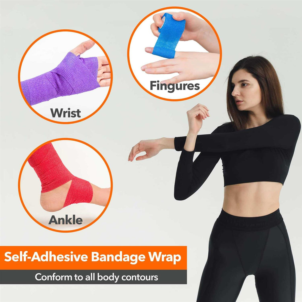 Self Adhesive Non-Woven Bandage Wrap 2 inch x 5 Yards A4890