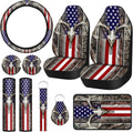 10 Pieces American Flag Camo Print Car Accessories Set Z598