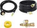 Propane Brass Tee Adapter Kit 4-Port with 5ft and 12ft Hoses N7562