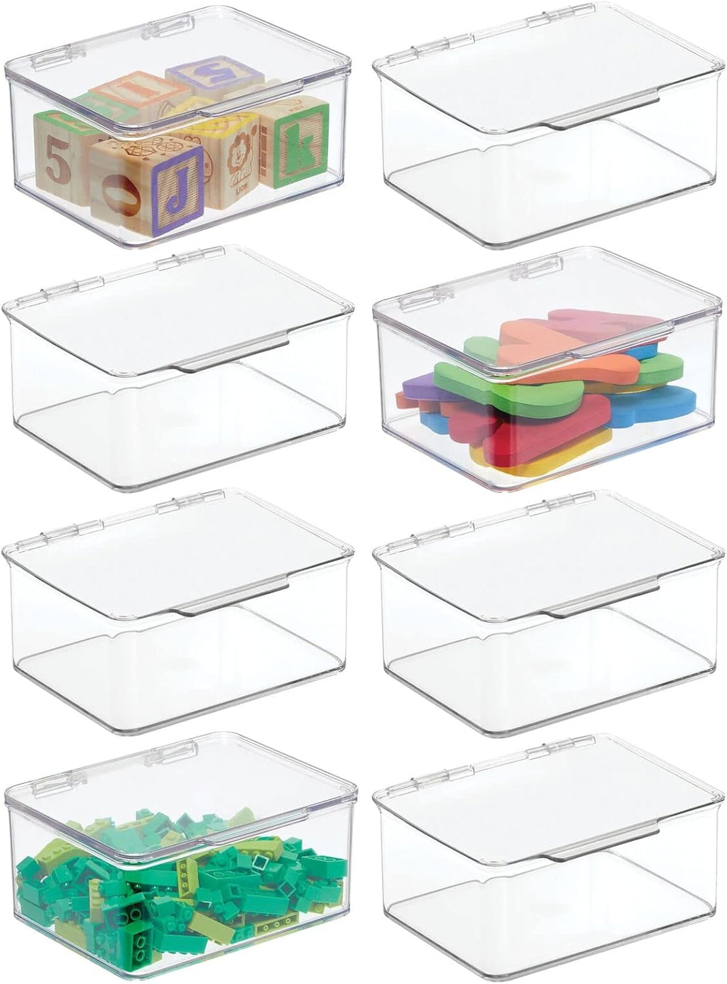 Clear 8 Pack Stackable Rectangular Storage Bin with Lid X558494