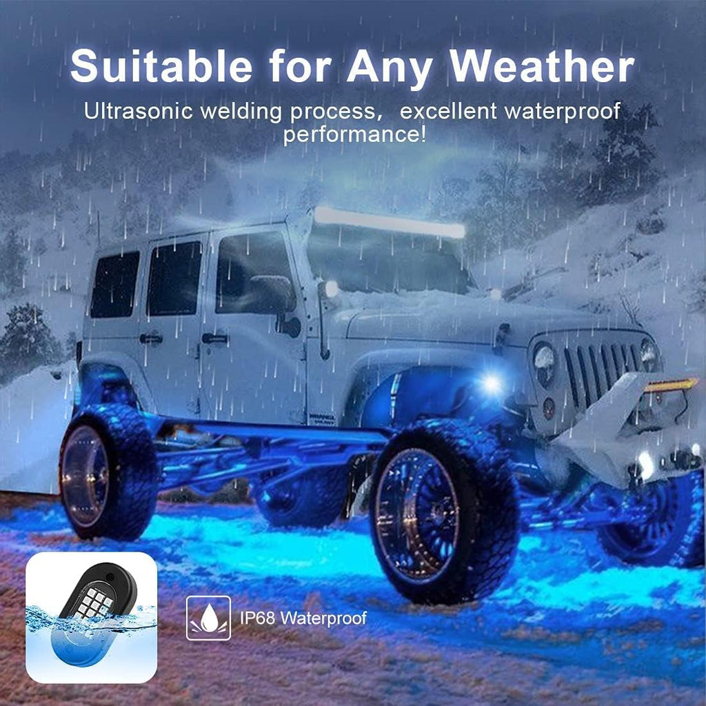 RGB LED Rock Lights, Waterproof Car Neon Light Kit (8 Pods) V866