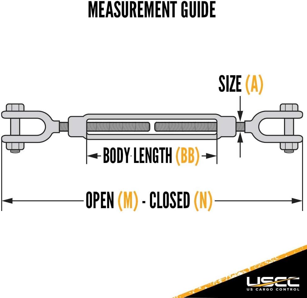 1 Inch x 18 Inches Galvanized Jaw and Jaw Turnbuckle V9683