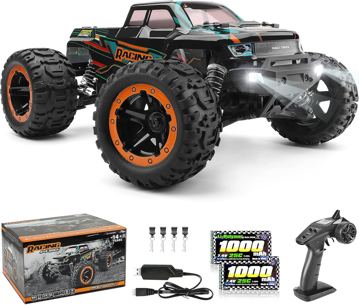 High-Speed Remote Control RC Truck with 2 Rechargeable Batteries L43169