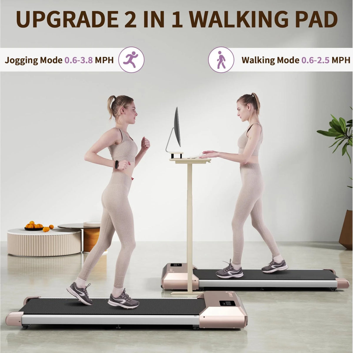 2.5Hp Ultra-Quiet Walking Pad Treadmill with Remote Control L6075