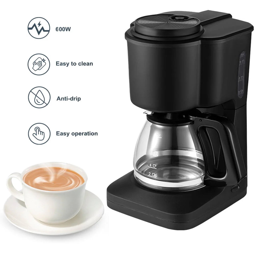 6 Cup Coffee Maker with Glass Carafe and Reusable Filter V756325