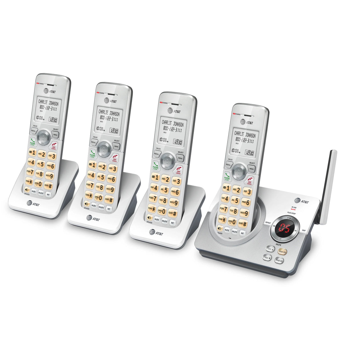 4-Handset Cordless Phone with Answering System and Call Block C116