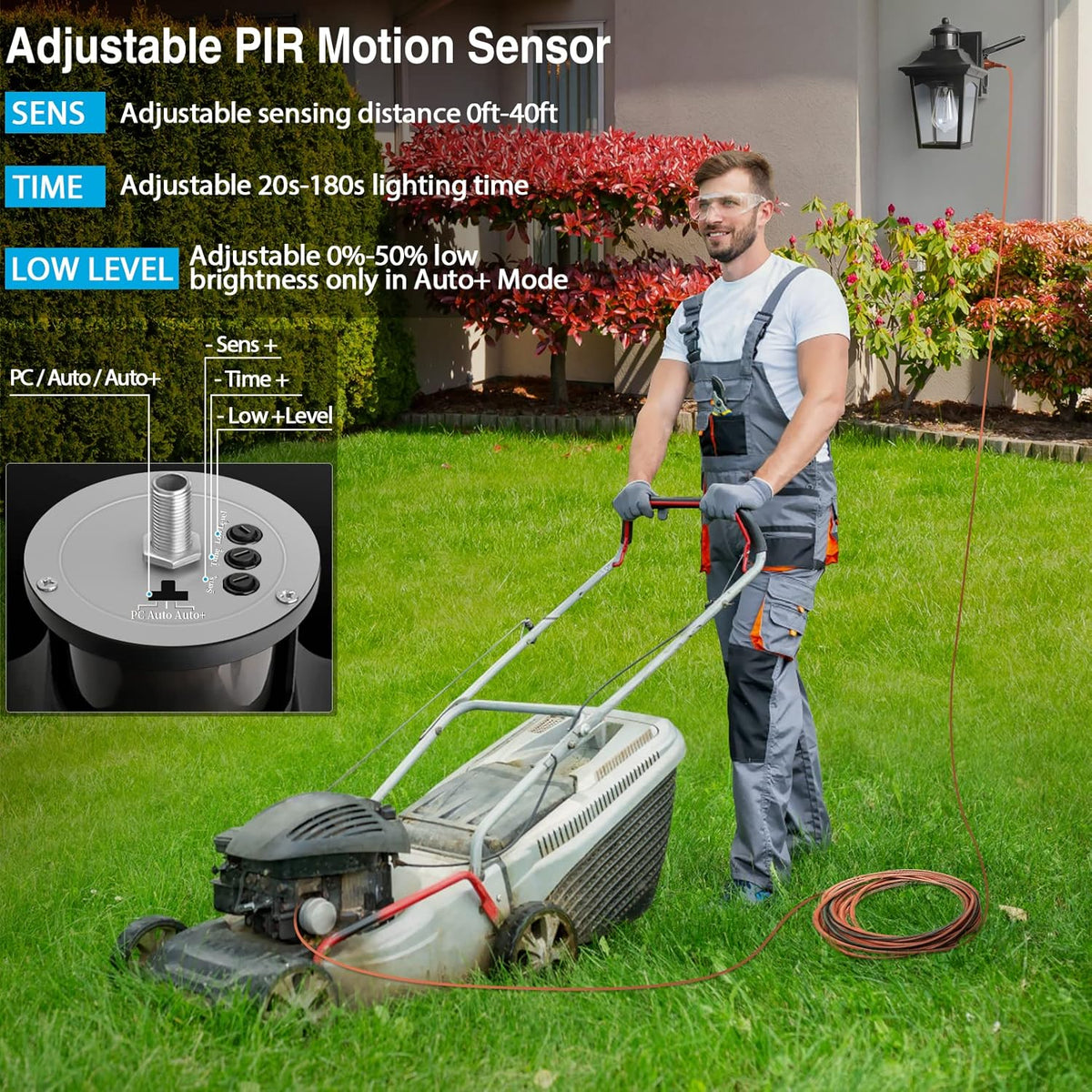 Motion Sensor Porch Light with Outlet N75006