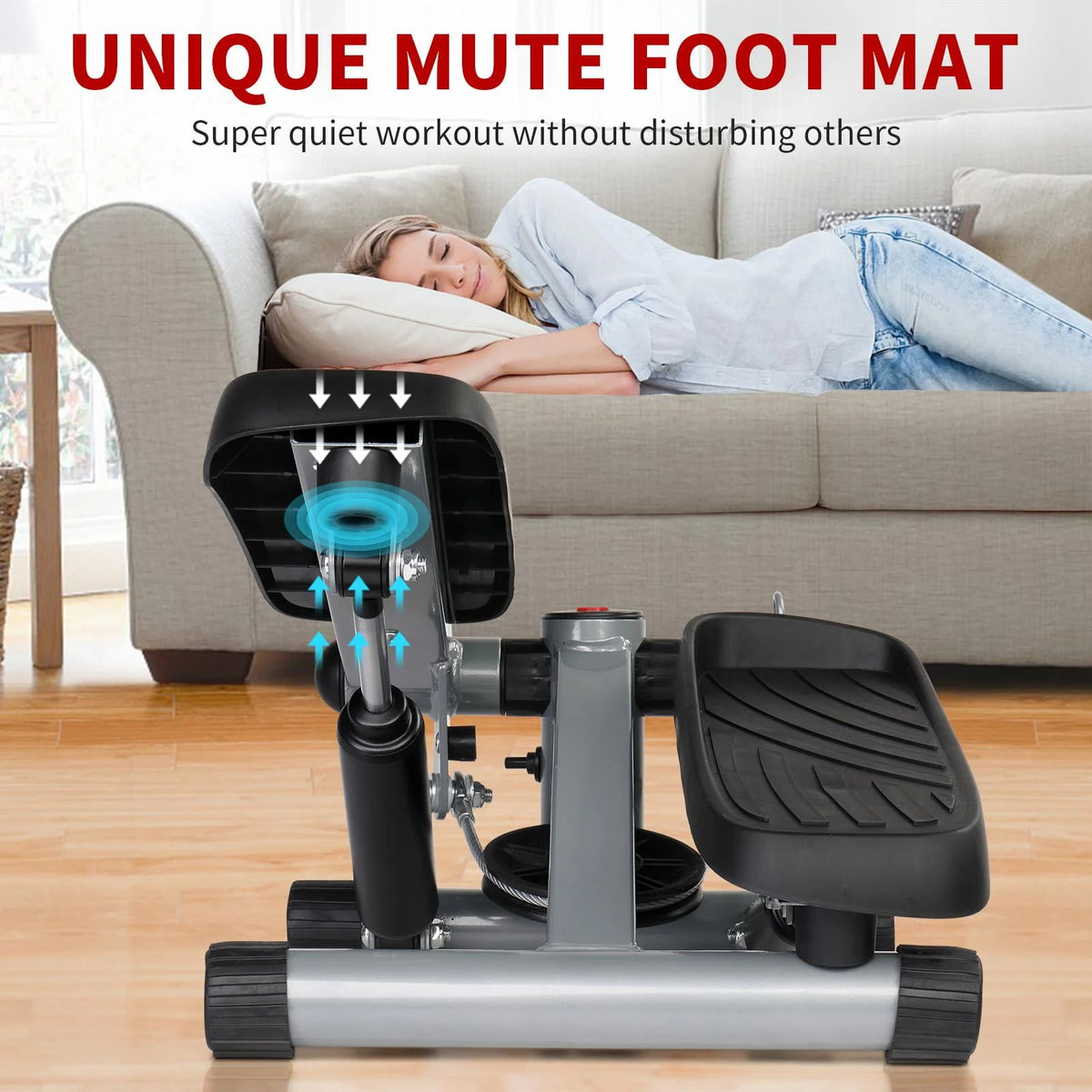 Mini Air Aerobic Stepper with LCD Display & Resistance Bands M1361