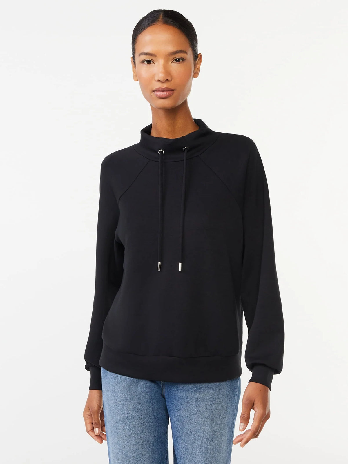 Women's Scuba Knit Funnel Neck Sweatshirt S5921
