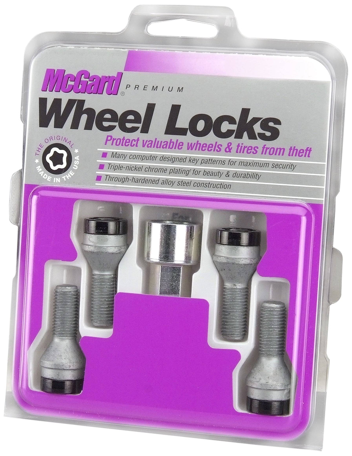 Chrome Black Cone Seat Bolt Wheel Lock Set R4993