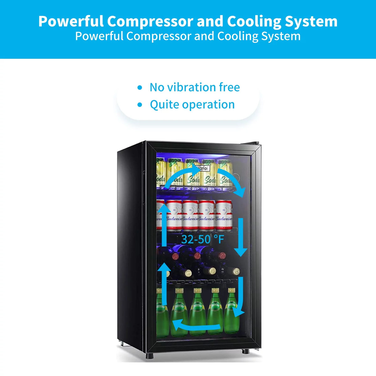 120 Can Beverage Fridge Glass Door C5569