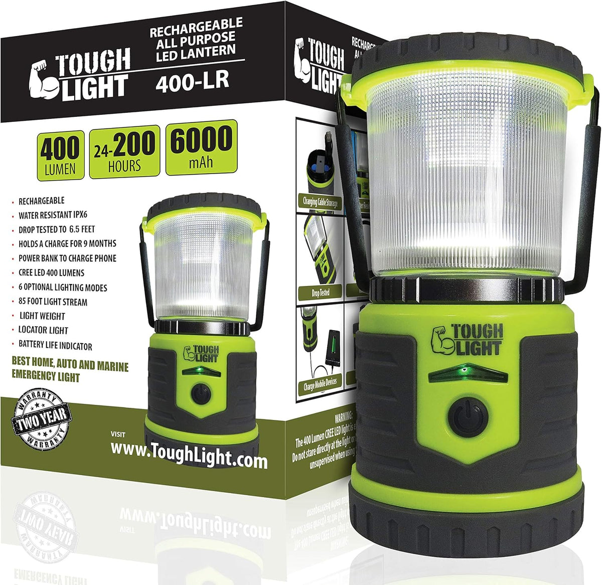 LED Rechargeable Camping and Emergency Lantern with Cell Phone Charger C802353