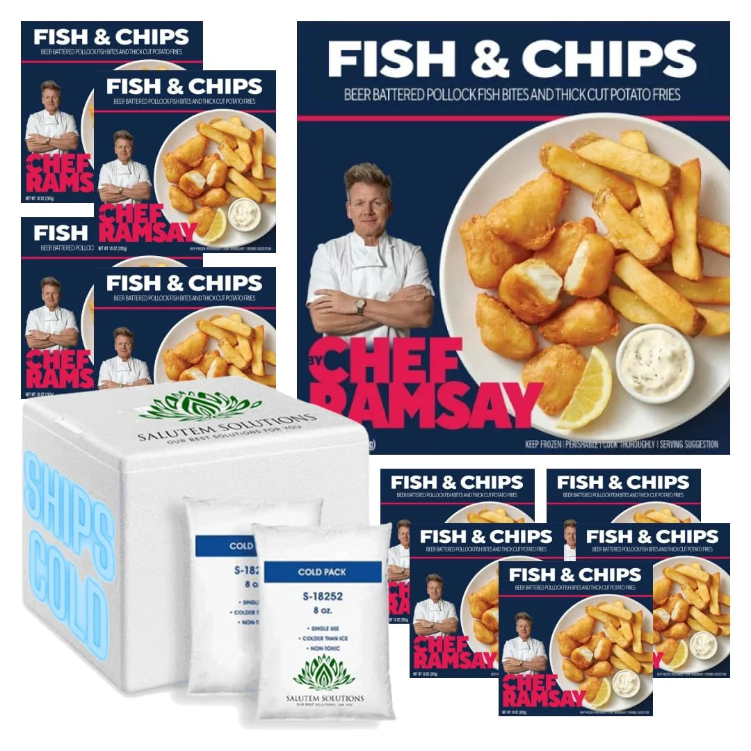 Fish and Chips Frozen Meals 9.5oz Pack of 10 A366543