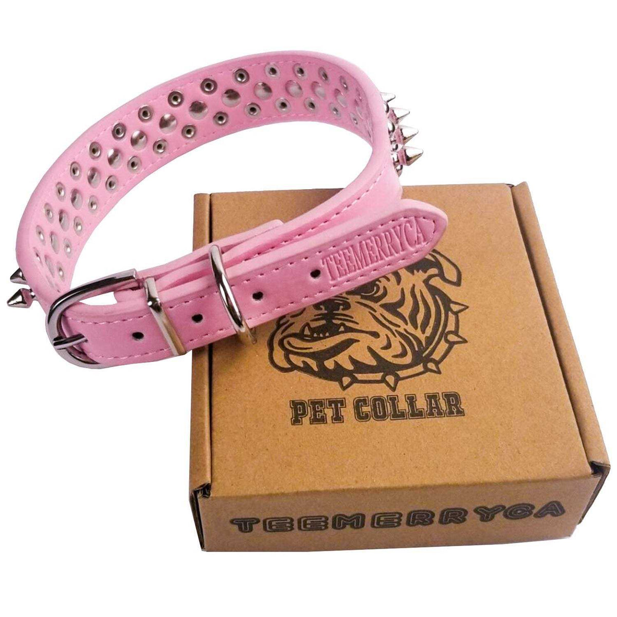Adjustable Leather Spiked Studded Dog Collar L4642