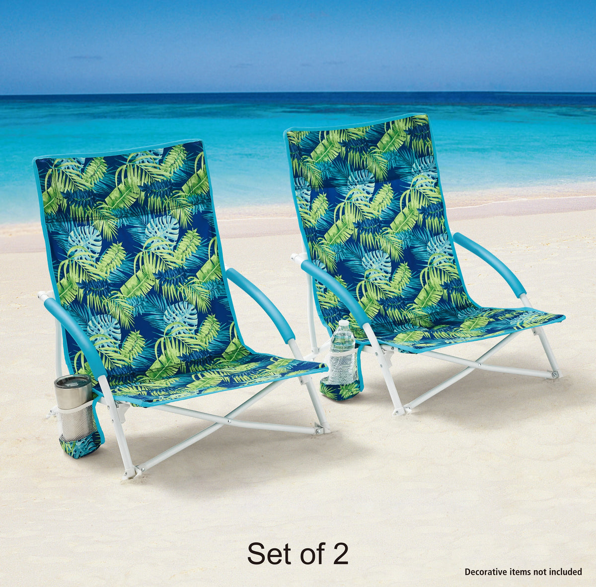 2-Pack Folding Low Seat Arm Chair with Carry Bag J1123