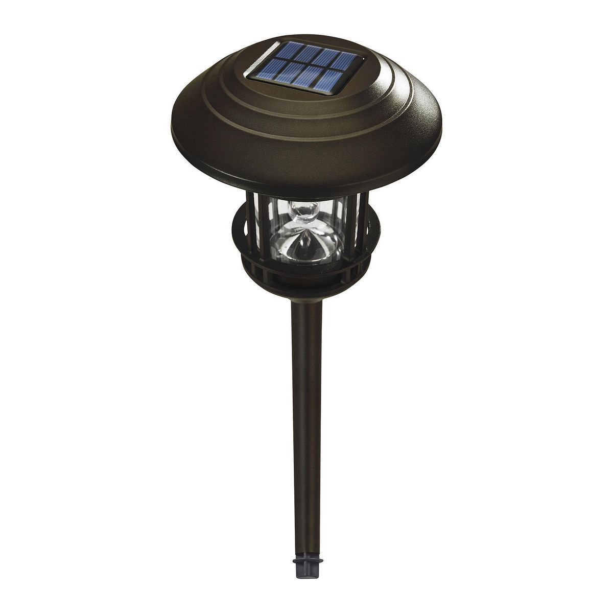 8 Lumen 19 in. Solar LED Bronze Finish Glass Pathway Lights, 2 Pack P266270
