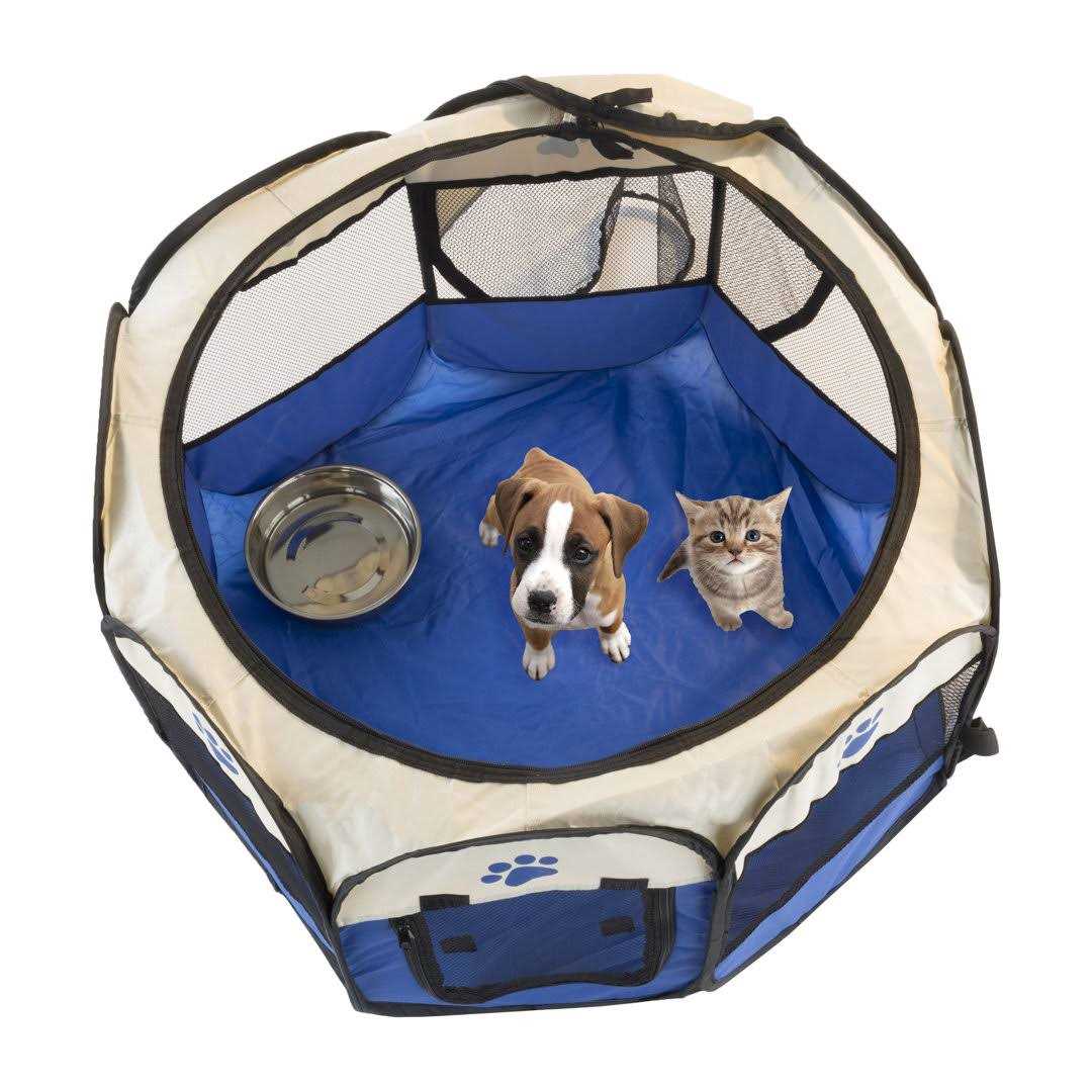 Pop-Up Pet Playpen with Carrying Case Blue L770899