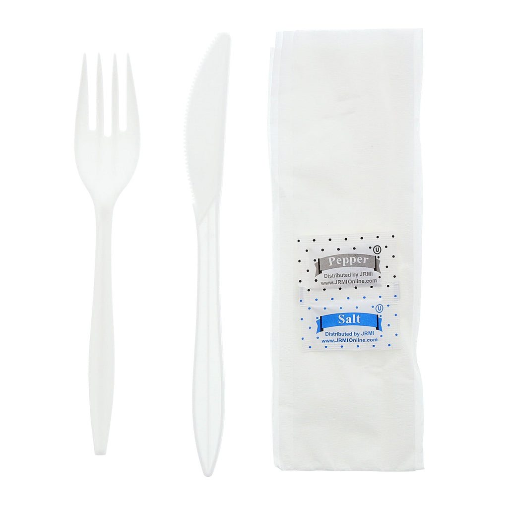 5 Piece White Fork Knife Napkin Kit Z757519