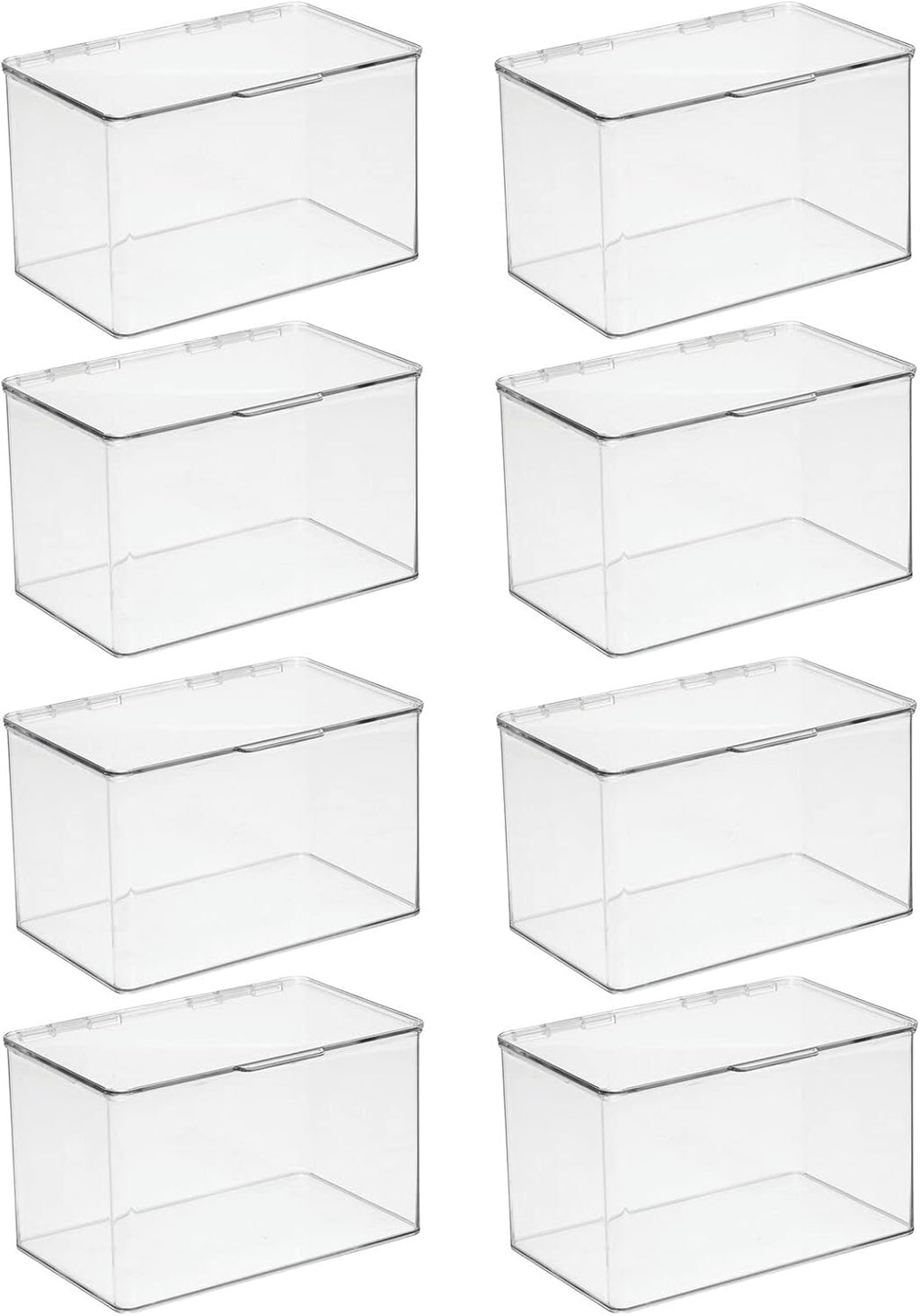 Clear 8 Pack Stackable Rectangular Storage Bin with Lid X558494