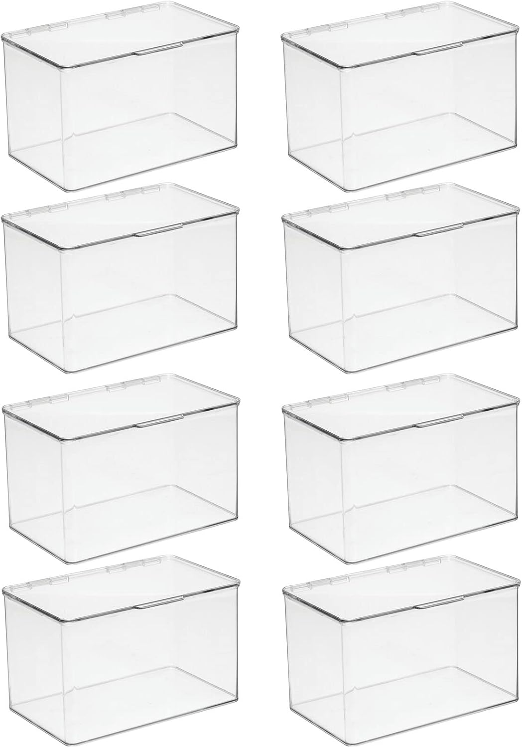 Clear 8 Pack Stackable Rectangular Storage Bin with Lid X558494